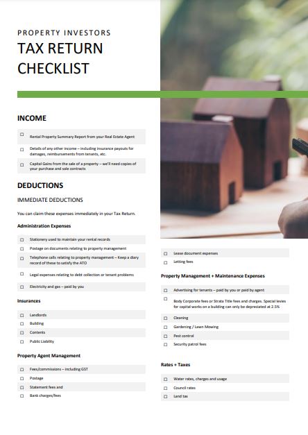 property investors tax checklist